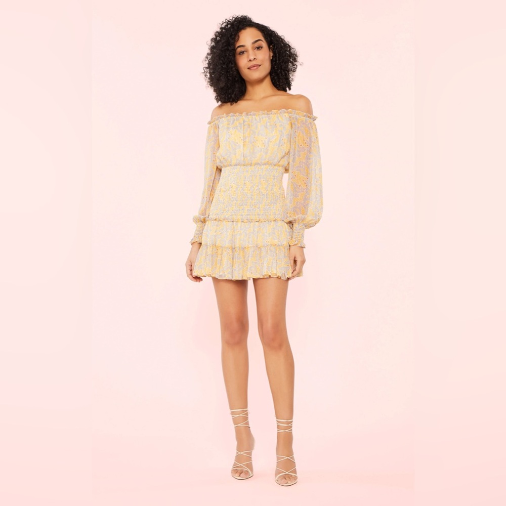 LIKELY Indica Mini Dress size 6 yellow